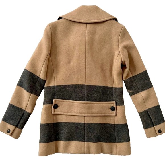 Rag & Bone New York Skye Stripe Camel Peacoat Jacket ( 00 / XS ) - Picture 7 of 12